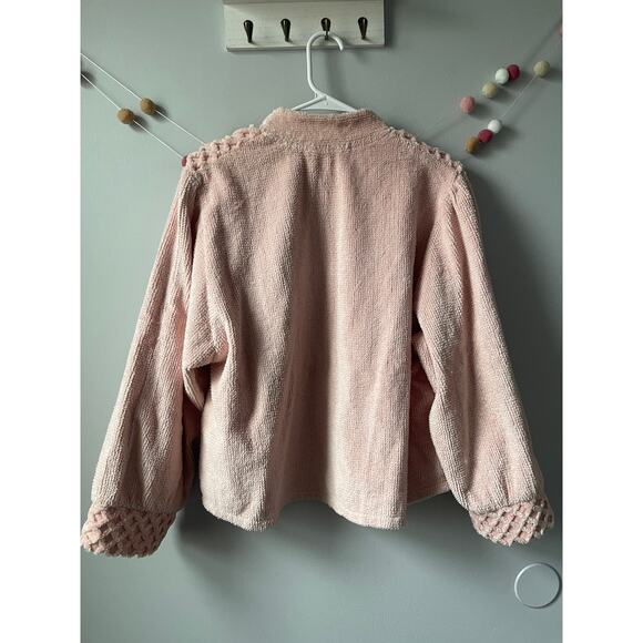 Kay Anna Chenille Pink War Terry Cloth Robe Top Jacket - Picture 5 of 5